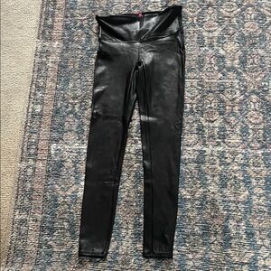 SPANX Sleek Black Leather-Look Jeggings